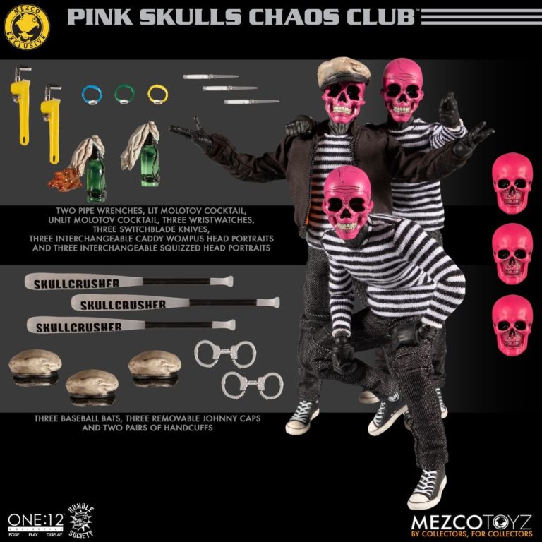 mezco pink skulls chaos club